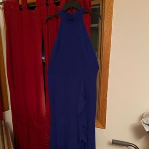 A blue cocktail dress